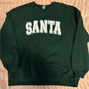 Green oversized Santa sweatshirt